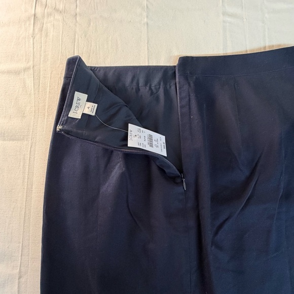 J.Crew Womens Navy Blue Cotton Scallop Hem Skirt Sz 4 Office Workwear Career - Picture 5 of 7